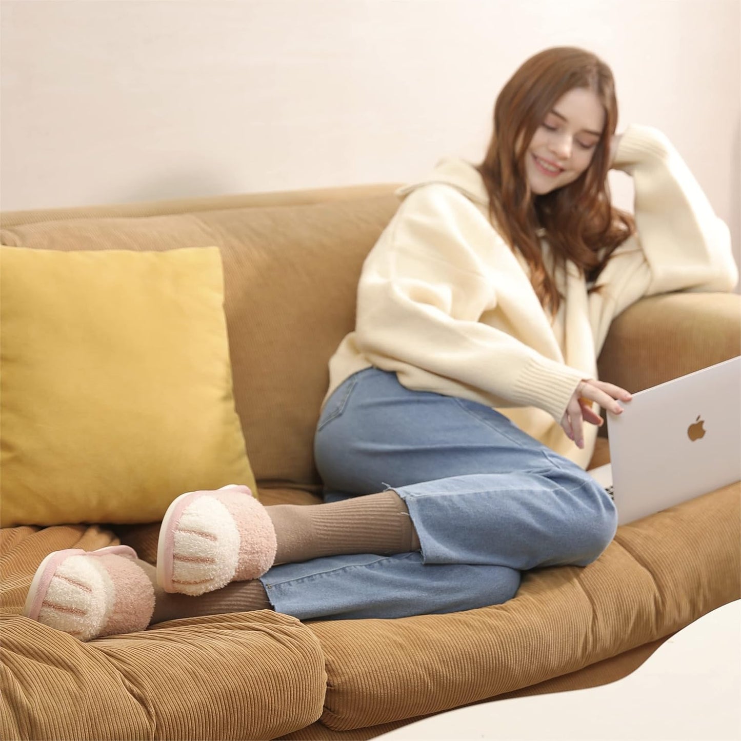 Cute Animal Slippers for Women Indoor Outdoor Memory Foam House Slipper Soft Warm Cozy Fuzzy Bedroom Non-Slip Shoes Christmas Gift Ladies