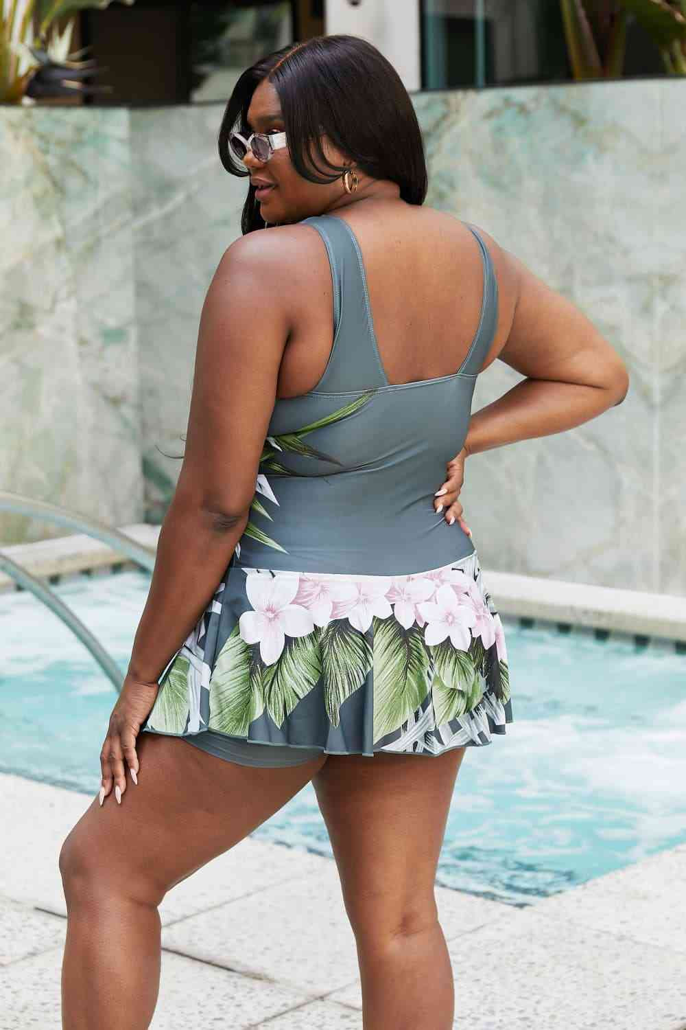 Aloha Forest Swim Dress – Marina West Swim Full Size Clear Waters