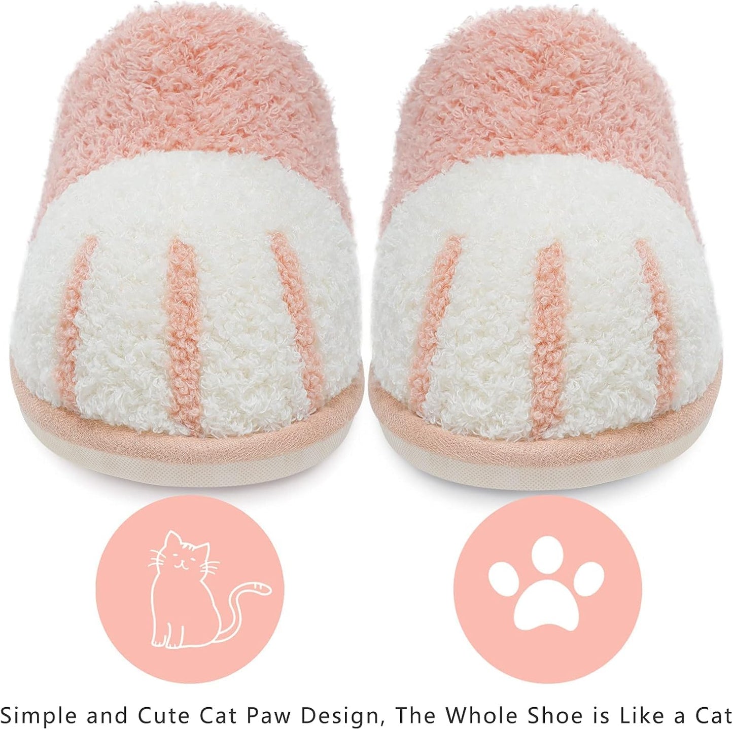 Cute Animal Slippers for Women Indoor Outdoor Memory Foam House Slipper Soft Warm Cozy Fuzzy Bedroom Non-Slip Shoes Christmas Gift Ladies