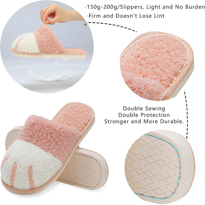 Cute Animal Slippers for Women Indoor Outdoor Memory Foam House Slipper Soft Warm Cozy Fuzzy Bedroom Non-Slip Shoes Christmas Gift Ladies