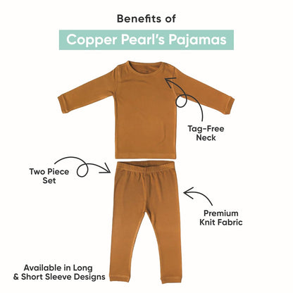 Two Piece Short Sleeve Toddler Pajamas PJ Sets for Boys and Girls - Adorable Pattern Summer Pajamas Shorts to Keep Cool While Sleeping, Size 12 Months to 5T - Hunter