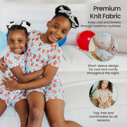 Two Piece Short Sleeve Toddler Pajamas PJ Sets for Boys and Girls - Adorable Pattern Summer Pajamas Shorts to Keep Cool While Sleeping, Size 12 Months to 5T - Hunter