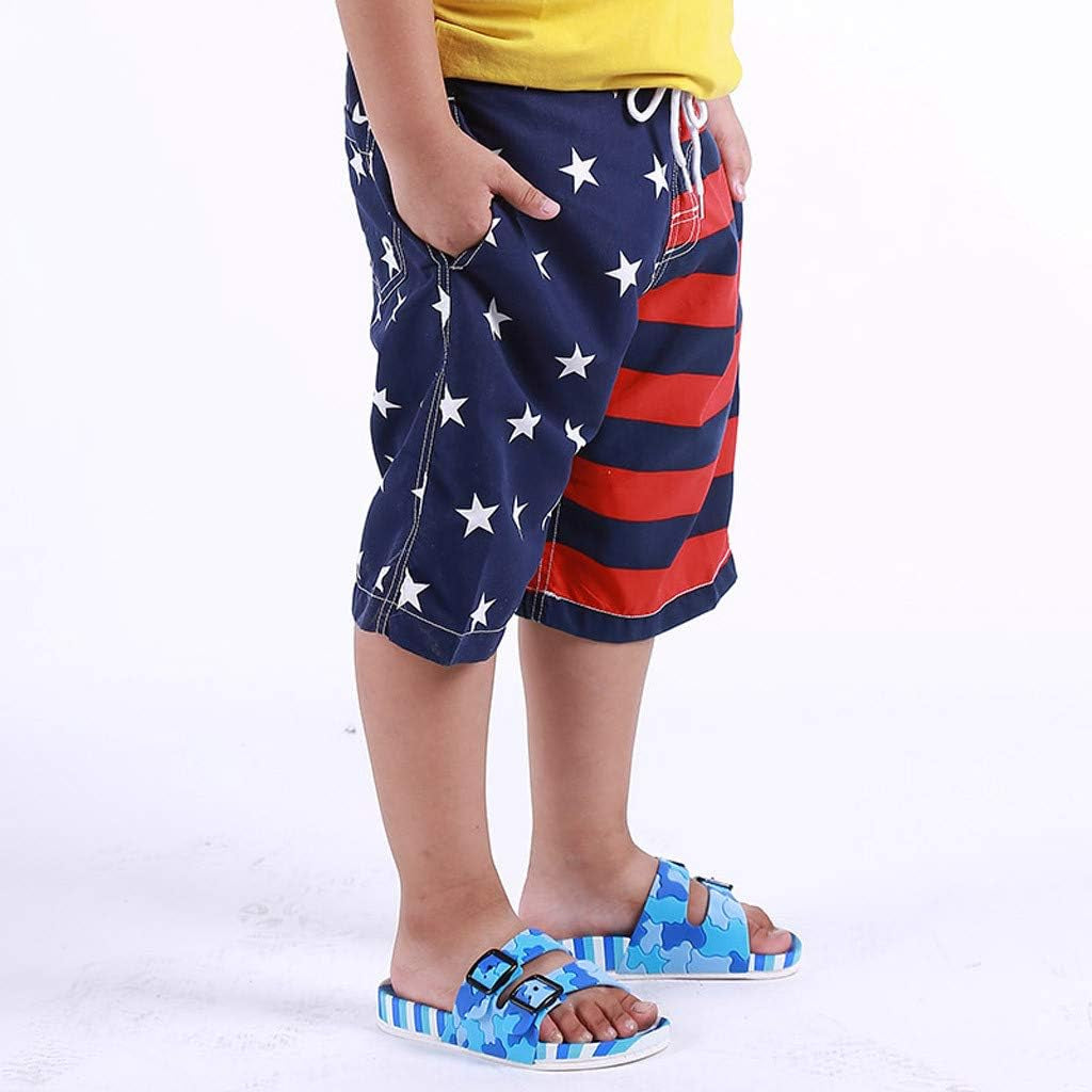 Boys Kids Swim Trunks Beach Shorts 4-16 Years Old Children July 4Th Trunk American Flag Shorts USA Swimtrunk