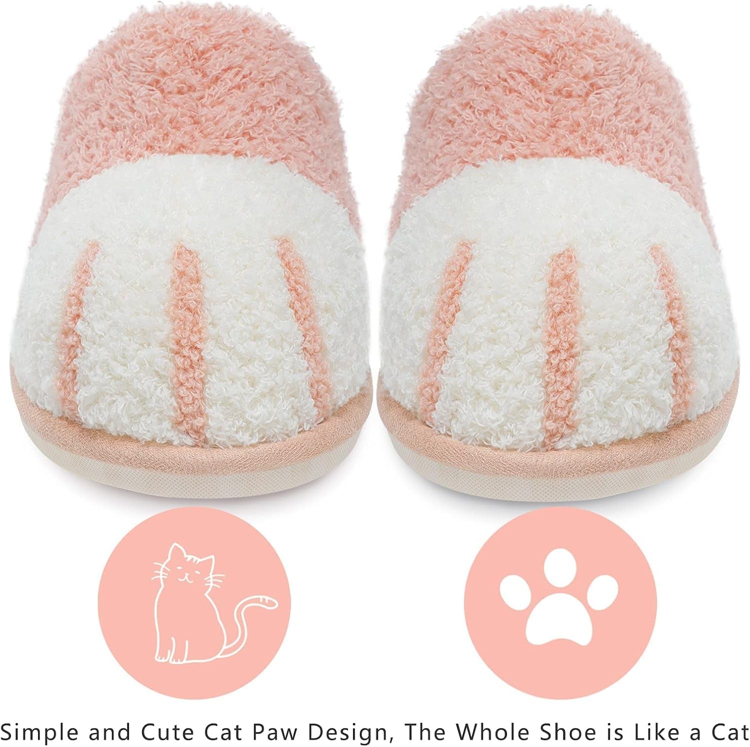 Cute Animal Slippers for Women Indoor Outdoor Memory Foam House Slipper Soft Warm Cozy Fuzzy Bedroom Non-Slip Shoes Christmas Gift Ladies